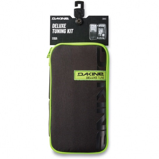 Exterior packaging of the Dakine Deluxe tuning kit shown in black with green highlights. 