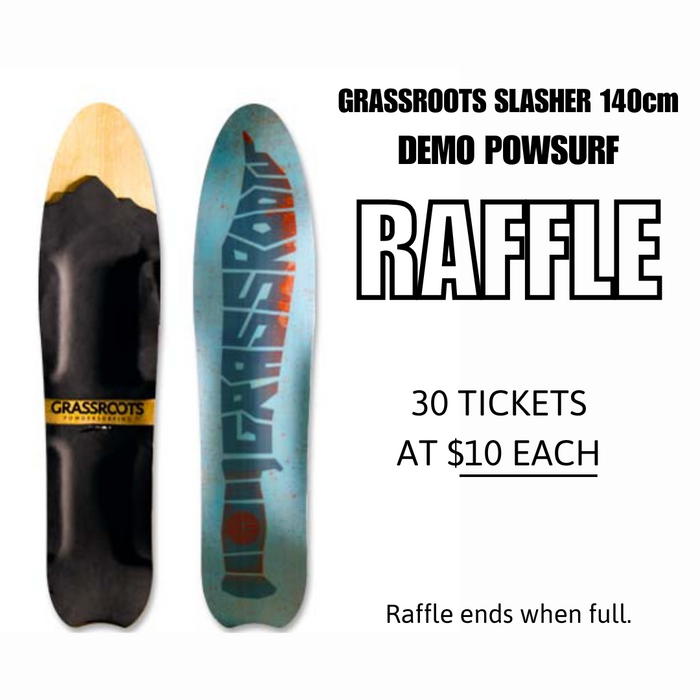 Grassroots Slasher 140cm Demo Powsurf Raffle Ticket