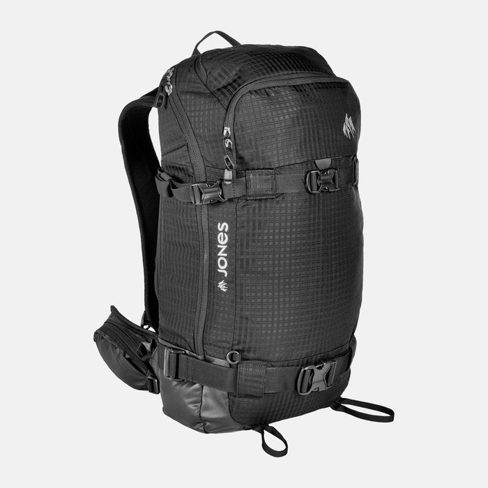 Jones DSCNT 32L Backpack - Black - Angled view of the front of the pack