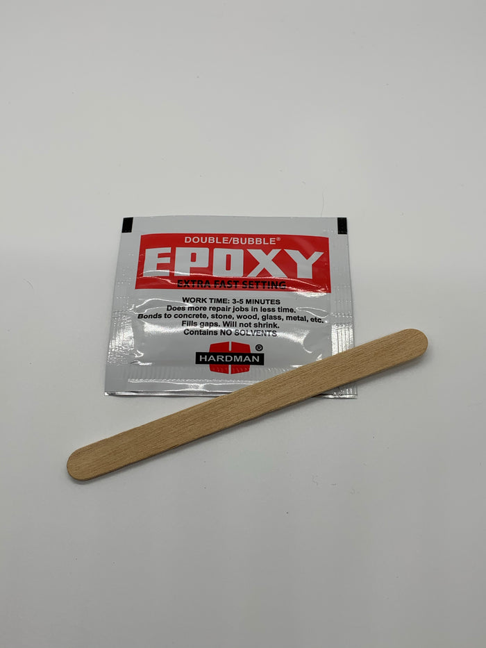 Double/Bubble epoxy with wood stick