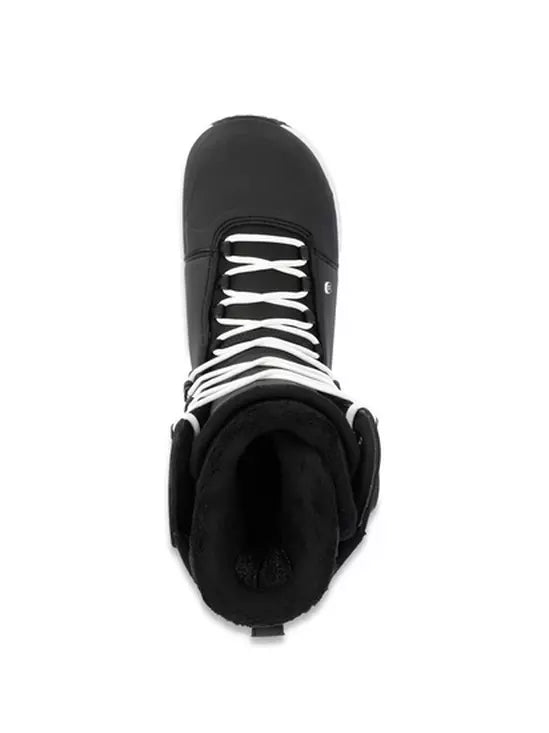 Ride Fuse 2023 Mens Snowboard Boots - black boots, white outsoles, top view